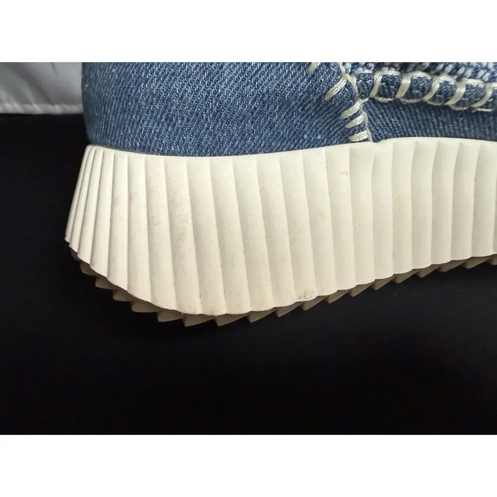 Dolce Vita Dolan Platform Sneakers Blue Denim Knit Colorway Women’s 11 MRSP $150